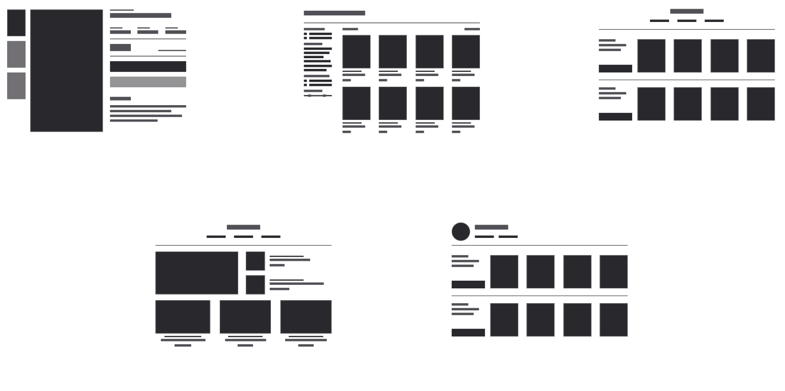 Milanstyle. Wireframes