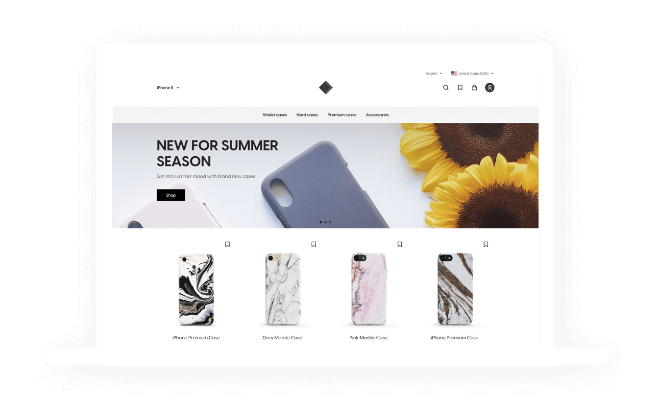 Online phone case retailer. A platform for selling designer phone cases